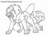 Firewolf Protecting Wolves sketch template