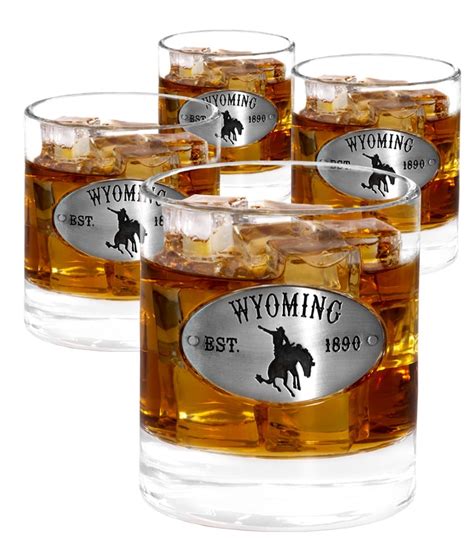 Wyoming Whiskey Glasses 4 Set Americaware