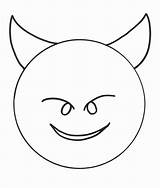 Coloring Devil Emoji Pages Faces Template Printable sketch template