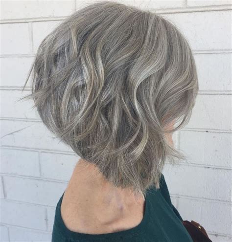 65 Gorgeous Gray Hair Styles Gray Hair Growing Out Wavy Bob