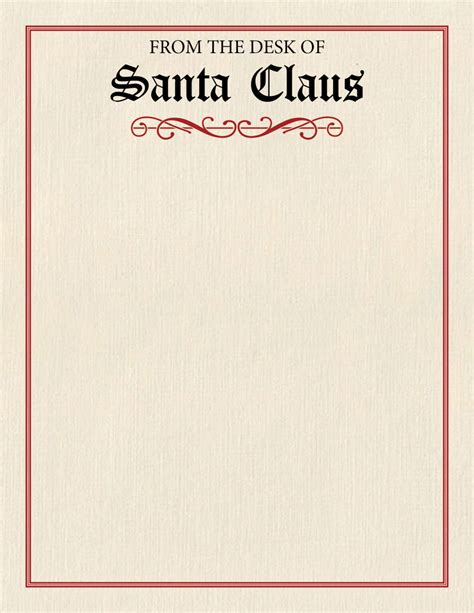 printable santa letterhead customize  print