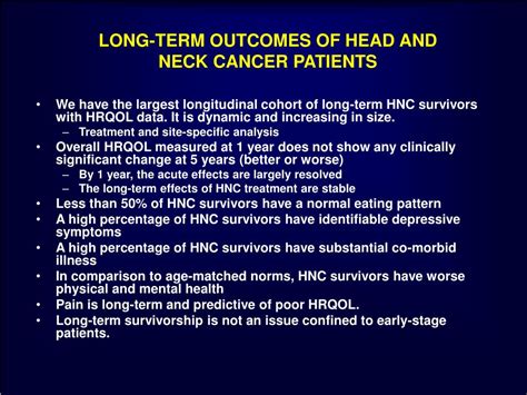 Ppt Health Related Quality Of Life In Head And Neck Cancer Survivors