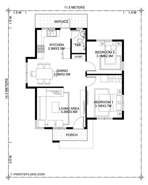 katrina stylish  bedroom house plan pinoy eplans