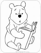 Winnie Pooh Coloring Reading Pages Book Disneyclips Activities Printable sketch template