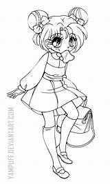 Chibi Yampuff Lineart Coloring Nozaki Anime sketch template