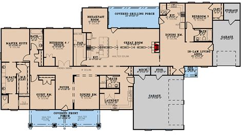 multi generational ranch home plan   bed apartment attached mk architectural