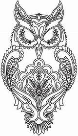 Owl Coloring Pages Tattoos Sea Dla Kolorowanki sketch template