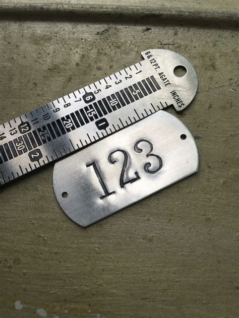 hand punched aluminum id numbered tags custom numbered etsy uk