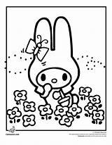 Coloring Kitty Hello Pages Easter Bunny Sanrio Characters Colouring Kids Melody Printable Cinnamoroll Happy Twin Stars Little Color Print Boys sketch template