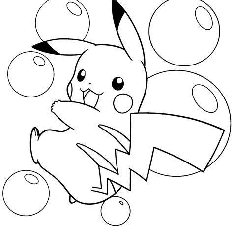 pokemon thunderbolt attack  pikachu coloring pages print color craft