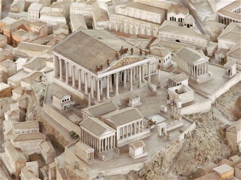 temple  jupiter capitolinus detail  model rome capitolium