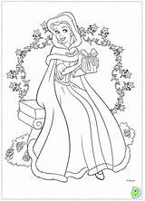 Coloring Pages Christmas Princess Disney Belle Kids Printable Parties Birthday Great sketch template