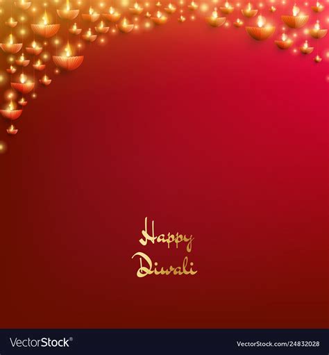 happy diwali card template  indian festival  vector image
