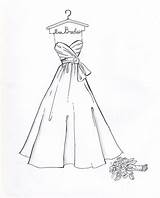 Dress Wedding Drawing Fashion Sketch Coloring Simple Dresses Easy Drawings Sketches Gown Pages Graduation Cap Custom Beautiful Prom Etsy Di sketch template