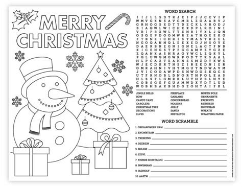 christmas placemat printable  printable templates