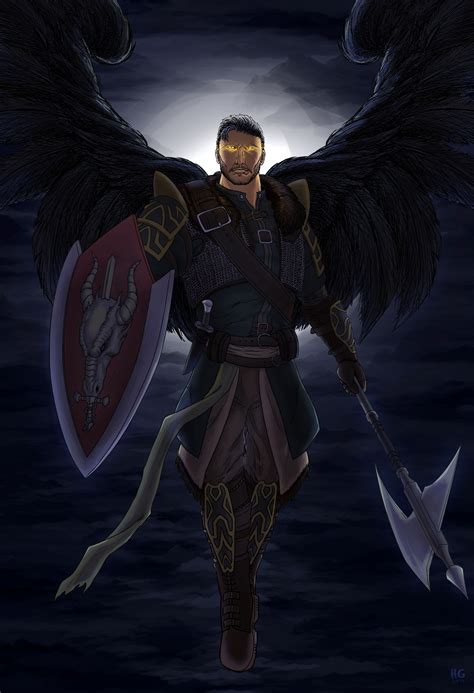 Fallen Aasimar Paladin Dnd Commission By Ehychgee On