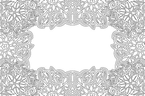 border  coloring book  floral pattern stock illustration