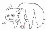 Hissing Cat Drawing Getdrawings sketch template