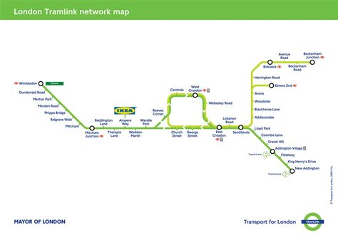 london tramlink network map  london map map life map