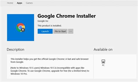 google brings chrome installer  microsoft store