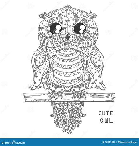 owl design zentangle stock vector illustration  cartoon