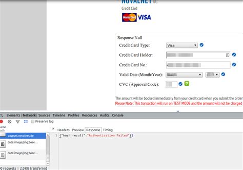 novalnet credit card  enter valid credit card details