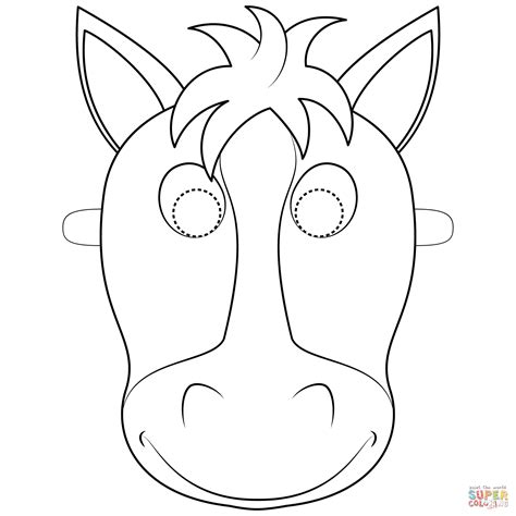 horse mask coloring page  printable coloring pages animal mask