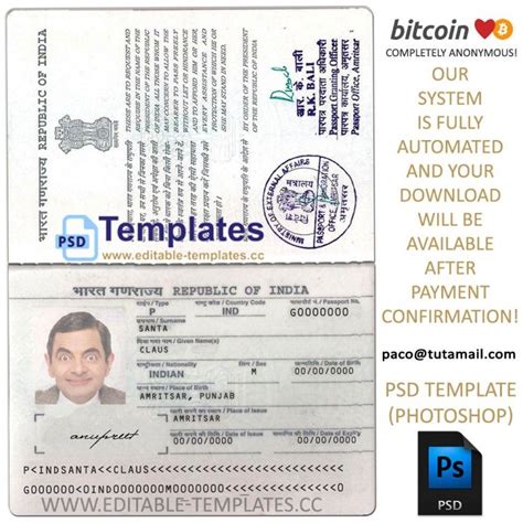 pin  passport template