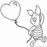 Coloring Pooh Winnie Pages Valentines Printable Popular sketch template