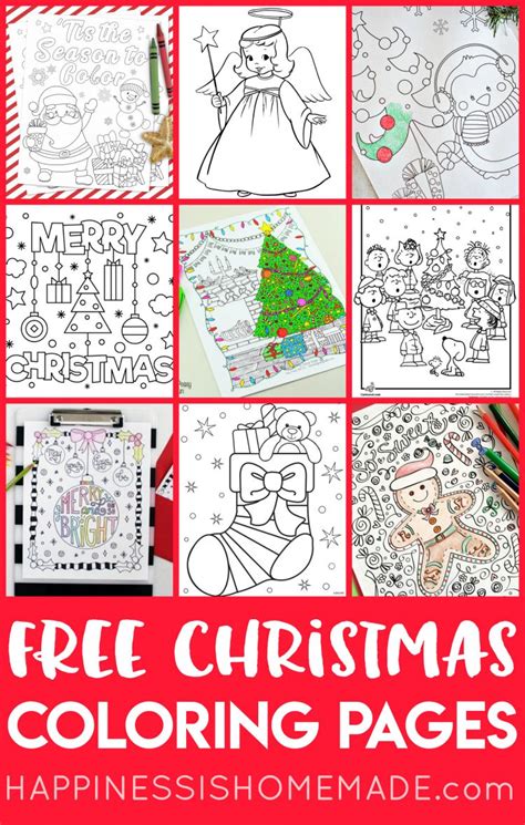 christmas coloring pages  adults  kids happiness