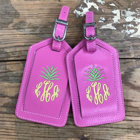 personalized luggage tags choose color preppy monogrammed gifts