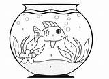 Fish Bowl Drawing Coloring Pages Kids Easy Goldfish Print Colour Sketch Wallpaper Tank Cartoon Printable Colouring Fishbowl Cliparts Drawings Beta sketch template