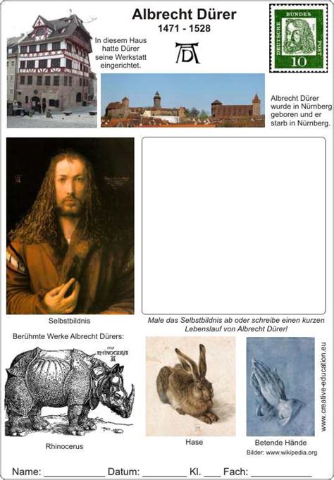 Albrecht Dürer 1471 1528 Lebenslauf Mit Text Und Bildern