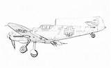 Ww2 Coloring Plane Pages Fighter War Sketch Ii German Jet Messerschmitt Bf Filminspector Paintingvalley sketch template