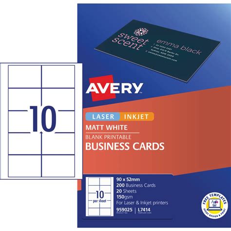 avery inkjet business cards  template