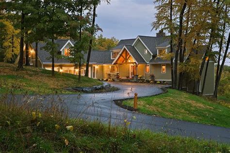 wood house timber frame company lake view plan walkout basement  images timber frame