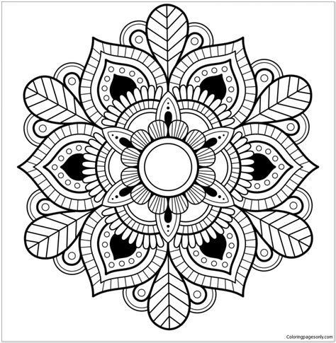 detailed mandala coloring page  printable coloring pages