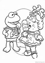 Coloring Muppet Babies Pages Ice Cream Piggy Printable Mrs Kids Adults sketch template