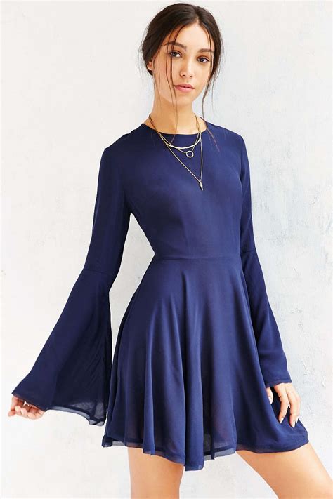 Ecote Sascha Bell Sleeve Dress Urban Outfitters