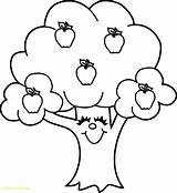 Apple Tree Coloring Pages Cute Printable Cartoon Colouring Core Color Fruits Kids Print Sheets Categories Girls Choose Board sketch template