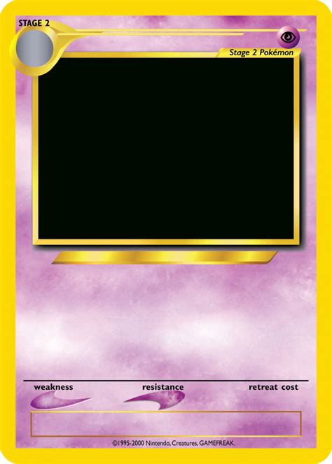blank pokemon card printable printable card