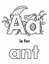Ant Coloring Pages Letter Printable Alphabet Colouring Museprintables Color Preschool Visit Kids Pdf Abc Letters sketch template