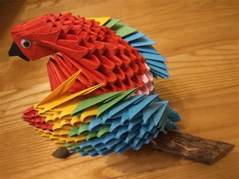 origami modulowe  papuga