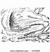 Trap Den Animal Clipart Illustration Correct Position Front Set Picsburg Royalty Rabbit Vector Snare sketch template