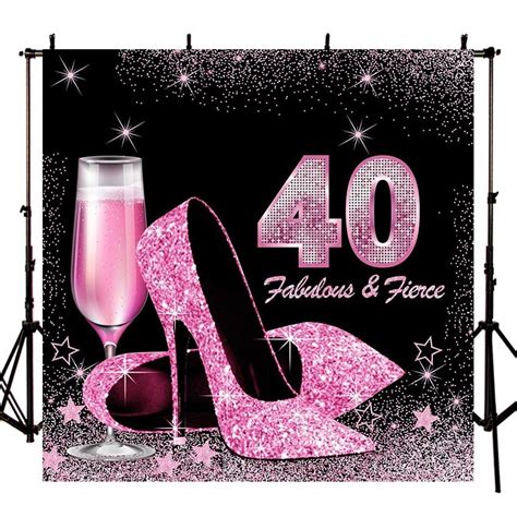 Happy 40th Birthday Party Photography Backdrops High Heels