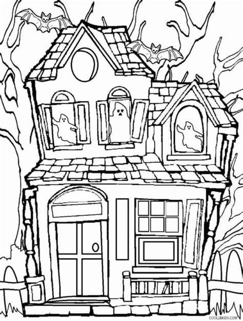awesome image  haunted house coloring pages entitlementtrapcom