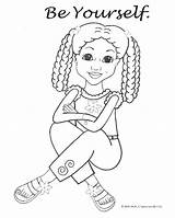 Coloring Pages Girl American African Print Doll Girls Printable Color Kids Afro Book Cute Grace Famous Sheets Jordan Anime Children sketch template