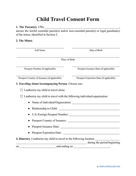 child travel consent form fill  sign