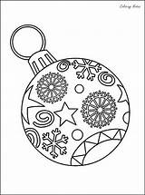 Christmas Coloring Ornaments Pages Printable Ball sketch template