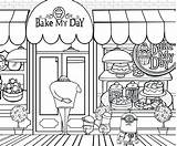 Coloring Bakery sketch template